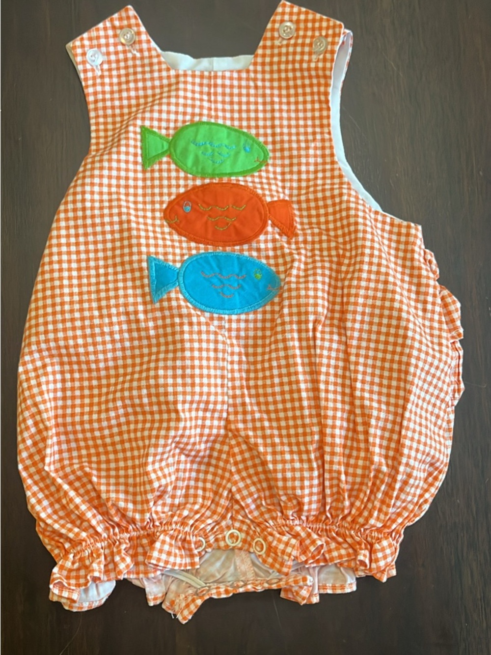 The Bailey Boys Orange Gingham Bubble